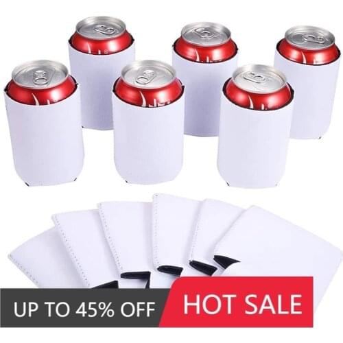 10pcs Neoprene Sublimation Can Cooler Covers Foldable Insulators Beer Holders Coke Cup Set Fit Kitchen Tools Summer Essentials