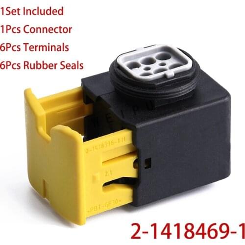 5 Sets factory sell auto Waterproof 6 Pin Connector Car Plug with terminal 2-1418469-1