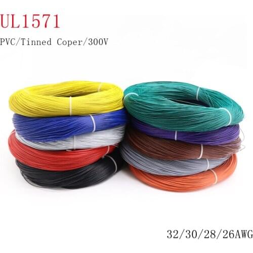 5M/10M UL1571 32/30/28/26AWG PVC Electronic Wire Flexible Cable Insulated Tin-plated Copper Environmental LED Line Colorful