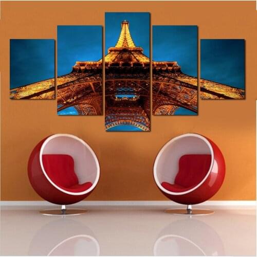 5 Pcs/Set Artist Canvas Still Life Painting Pagoda And Sky Canvas Prints Wall Pictures For Living Room Picture Home Decor Gift