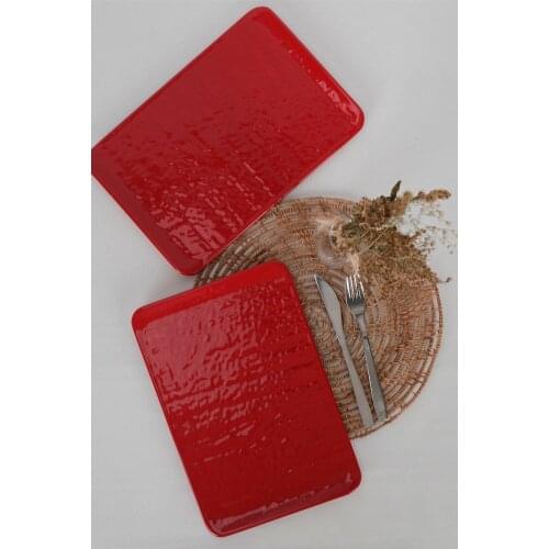 Red Natural Stone Kayak Plate 30 Cm 2 Pcs