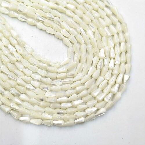 Natural White Shell Beaded WomenJewelry Making 5*8mm Drop-shaped Loose Beads for Charms DIY Bracelet Necklace Accessories 15