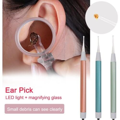 Baby Ear Cleaner Ear Wax Removal Tool Flashlight Earpick Ear Cleaning Earwax Remover Ear Curette Light Spoon with magnifier
