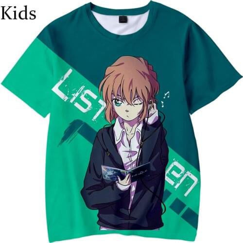 3D Detective Conan Kids Tees Suitable Popular boys girls Harajuku Short Sleeve Summer Tees Hip Hop childrens casual T shirt