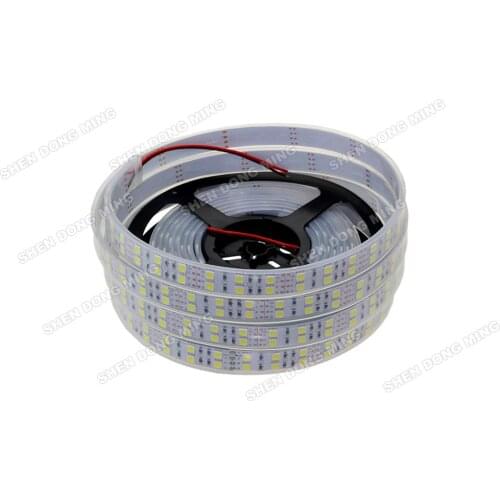 20m Double Row Strip 5050 120leds/m Warm/Cool White LED Strip 5050 Tube Waterproof IP67 LED strip light 5050 SMD Free Shipping