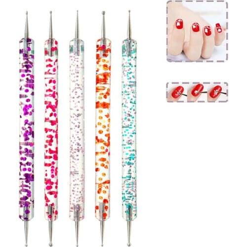 Nail Dotting Pen Double Ended Acrylic Sequins Rod Nail Dotting Tool Nail Art Pointing Pen Nagels Spulletjes Nail Nail Art Tools