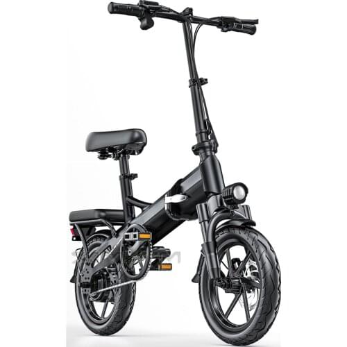 14 Inch Mini Small E-bike Chainless Electric Folding Bicycle Traveler Shaft Drive Vacuum Tire Urban Electric Bicycle TDT05Z