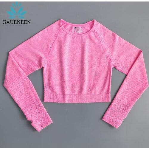 GAUENEEN Vital Seamless Sports Top Gym Wokrout Long Sleeve Yoga Top Sportswear Fitness Shirt Athletic Female Crop Top Mujer