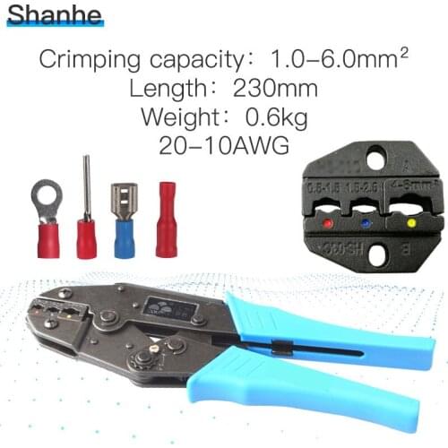 Wire stripper EUROP STYLE RATCHET crimping tool crimping plier 0.5-6mm2 multi tool tools hands