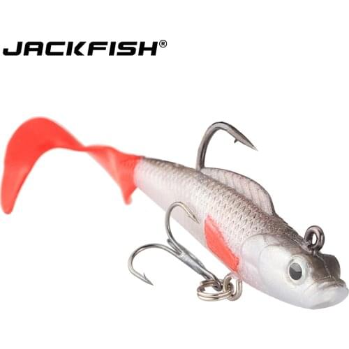 JACKFISH 1pcs Soft Bait Fishing Lures With hook 8.5cm/8G Soft Fishing Lure for Carp Fishing Soft Artificial Bait Fishing Gear
