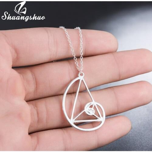 Spiral with Triangle Necklace Fibonacci Pendant Ratio Psychology Necklace Science Biology Jewelry Fashion Math Teacher Gifts