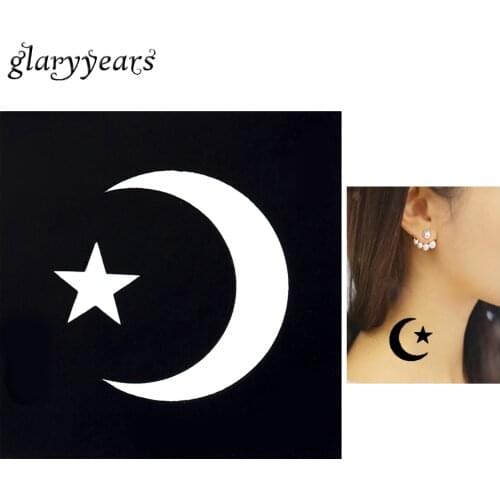 1pc Small Henna Tattoo Stencil 2019 Hot Beauty Women Body Art Waterproof Moon Star Design Tattoo Drawing for Paint Template G05