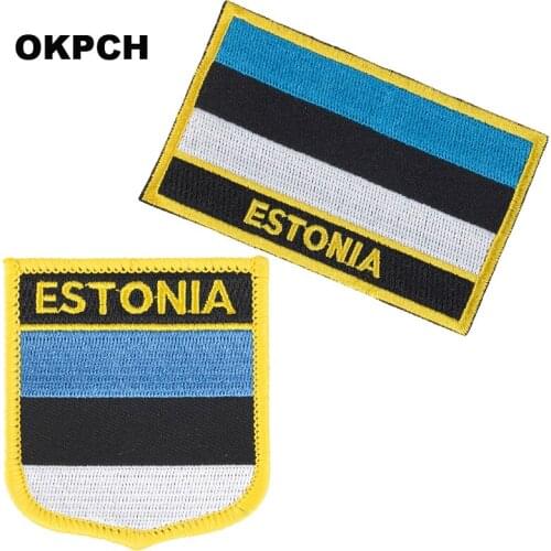 Estonia Flag patches embroidered flag patches national flag patches Patches for Clothes DIY Decoration PT0013-2