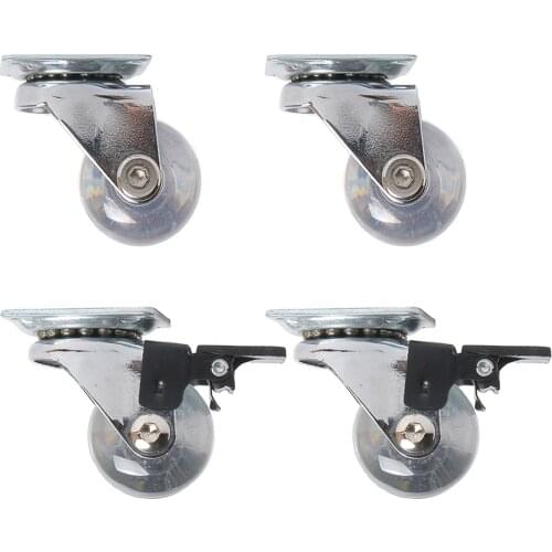360 Degree Swivel Caster Wheels Heavy Duty Caster No Noise Wheels For Furniture Cabinets(1.5 inch with brake)sofa casters