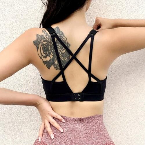 SALSPOR Women Sport Bra Yoga Fitness Push Up Shockproof Trainning Sportwear Bra Underwear Solid Running Sport Gym Bra Female