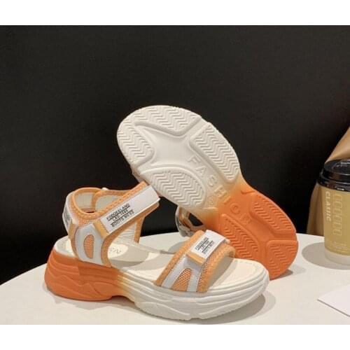 Summer Fashion Women Sandals Mesh Low Casual Sports Shoes Outdoor Rubber Thick Bottom Female Zapatos Walking Shoes 35-40