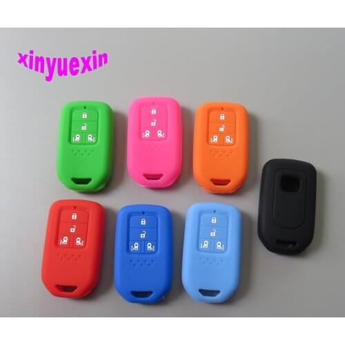 Xinyuexin Silicone Car Key Cover FOB Case For Honda 2015 2016 Odyssey Freed Elysion MPV Remote Key Jacket Case With 4 Buttons