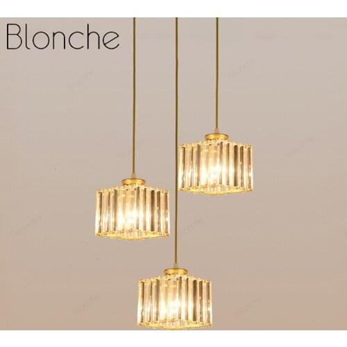 Modern Crystal Led Hanging Light Chandelier Lighting for Dining Room Stairs Luxury Nordic Chandelier Lamp Bedroom Kitchen E27