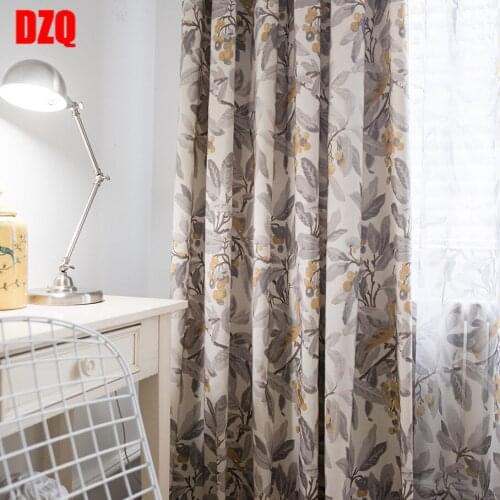 Curtains for Living Dining Room Bedroom Modern Boutique Bedroom Living Room Simple Polyester Cotton Printed Curtain Screens