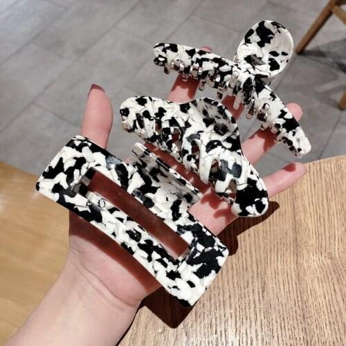 Koreannet red hairpin female cow color series catch clip black and white medium hollow travel hairpin hair catch new hair clips