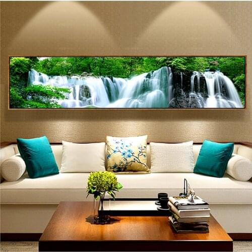 Scenic waterfall landscape large 5D DIY Diamond Painting Full Square Drill Embroidery 3D Mosaic Needlework Kit Home Decor AA1592
