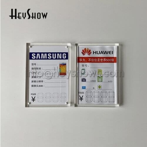 10PCS Acrylic Price Tag Holder Desk Clear Photo Frame Magnetic Picture Poster Label Paper Display Stand Table Sign Price Tag