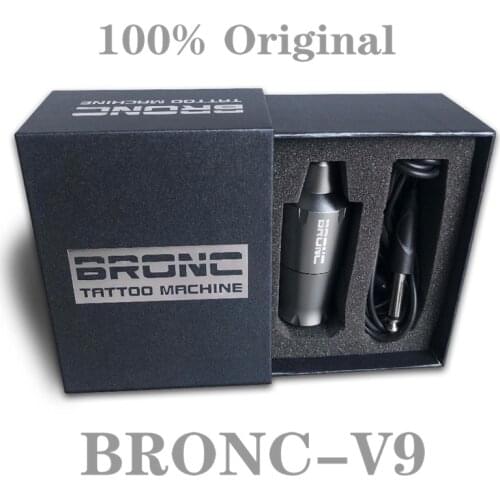 100% Original Bronc-V9 Mini Tattoo Machine Short Pen Swiss Motor Strong Quiet For Tattoo Liner Shader Free Fast Shipping