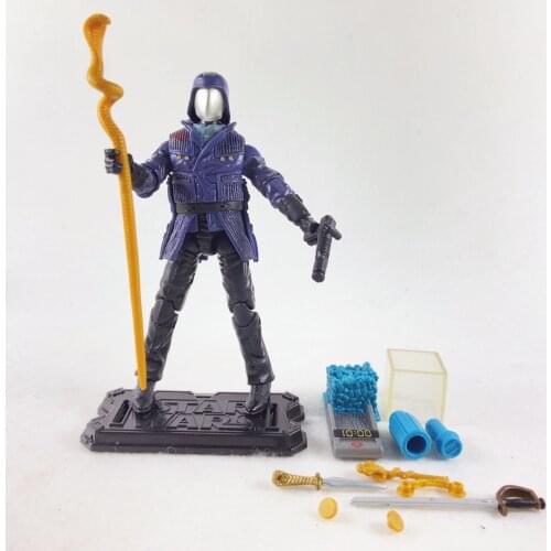 4" GI Joe Cobra Commander Leader Action Figure with Stand Weapons Sword