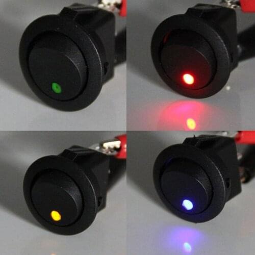4Pcs 12V 20A Round Rocker Switch ON/Off LED Light Car Marine Boat Dot Toggle