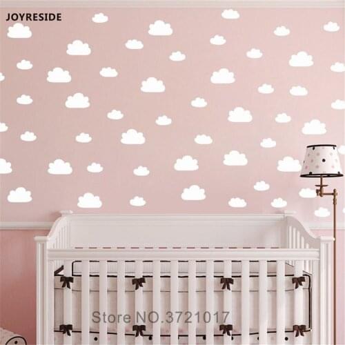 JOYRESIDE 56 Pieces/ Set Clouds Wall Decal Vinyl Sticker Pattern For Baby Kids Boys Girls Bedroom DIY Removable Decoration YMX03