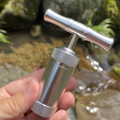 Aluminum Compressor Pollen Press Tobacco Spice Herb Grinder Crusher Cigarette Smoking Accessories with Bag