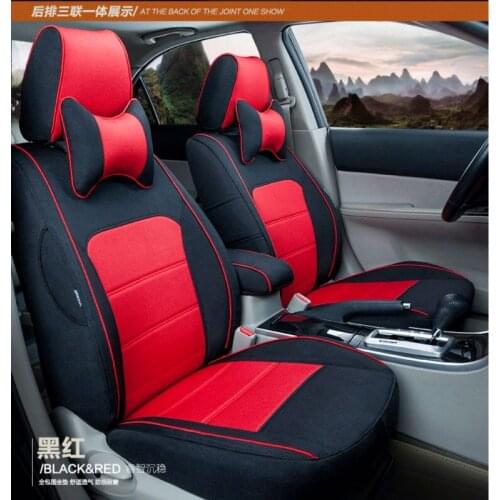 Car seat covers linen mat auto red for AUDI A4L A6L Q3 Q5 Q7 A7 A3 BMW 320i 328li 316i Mini One benz GLK300 C200L GLK260 C180L