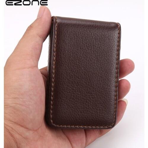 EZONE Credit Card Case Business Card Holder Leather Vertical Section Organizer Desktop Storage RFID Magnetic Anti-theft Gift
