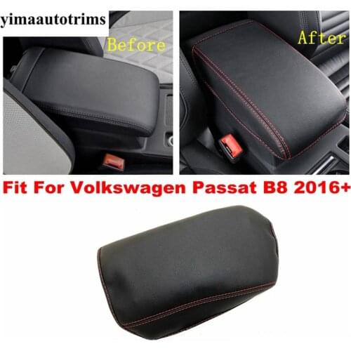 Car Center Console Armrest Box Cover Pad Protective Case PU Leather Holster Mat Fit For Volkswagen Passat B8 2016 - 2019