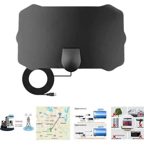 Kebidumei Indoor 1080P DTV Antenna Digital TV Antenna HDTV Antennas For Aerial DVB-T DVB-T2 HD Radius VHF UHF Signal Receiver