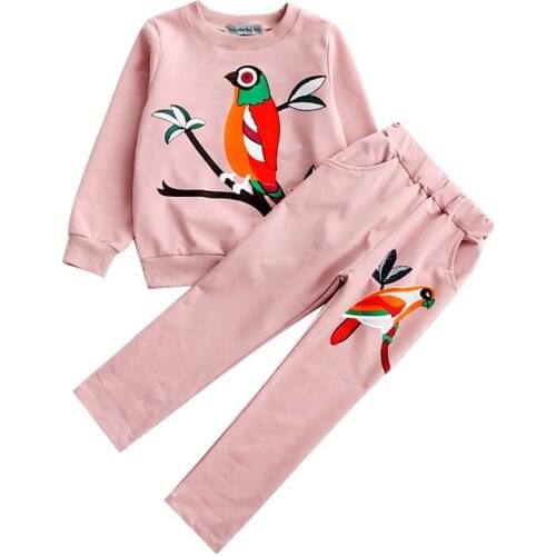 Children Clothing Boys And Girls Summer Casual Sports Sweater Suit Spring New Round Neck Sweater Two-Piece Suit Baby Girls Set