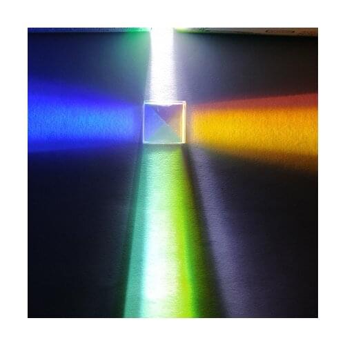 Dichroic Glass 50mm Optical Color Prism Six-sided Light K9 Crystal for Teaching Experiment Laser Cube Rainbow Glass Wholesale