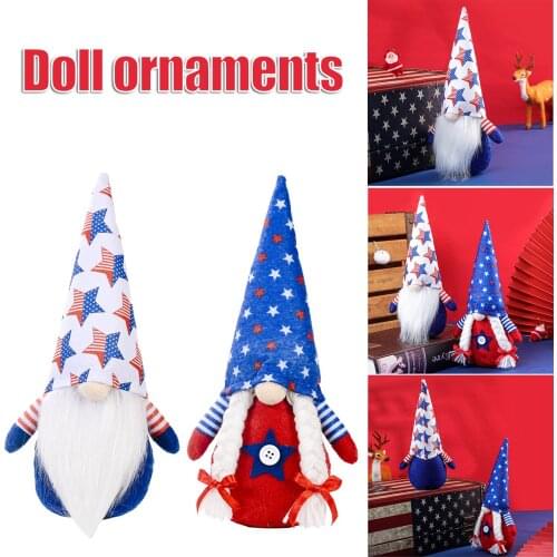 Home Decor 4th July Doll Independence Day Gnome With Stars & Stripes Patterns Patriotic Themed Dwarf Toy Festival Decor For Home