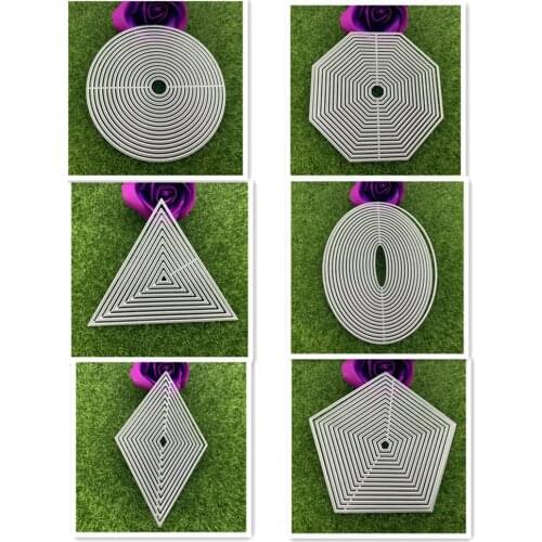 Geometry Multi-level shape border metal cutting mould pattern scrapbook die embossingDIY handicraft paper card photo album metal
