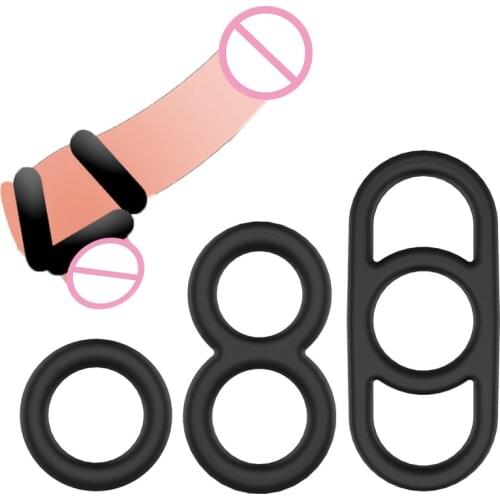 3PCS/Set Male Delay Ejaculation Cock Ring Sex Toys For Men Silicone Durable Penis Ring Cockring Chastity Rings For Adults