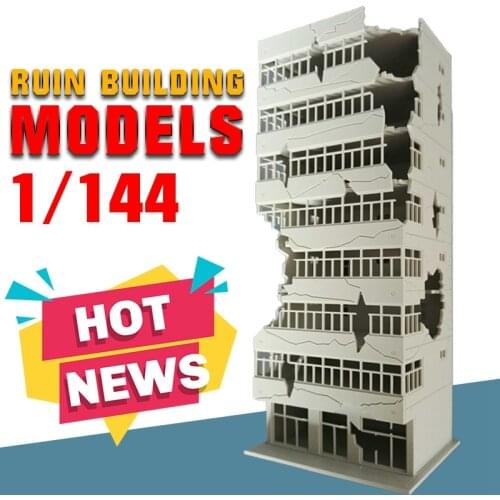 1/144 Outland Models Railway Scenery City Ruin Building Abandoned Tall Office N Scale toy children christmas gifts