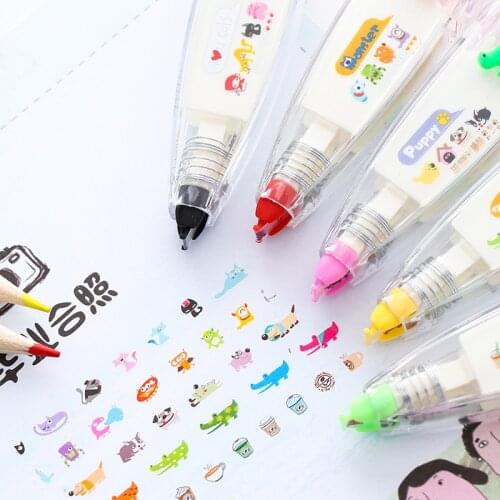 Vodool Heart Press Type Decorative Pen Correction Tape Cake Animals Diary Scrapbooking Stationery School Supplies Students Gifts