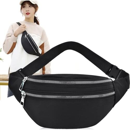 6 Colors Ladies Multi-functional Sports Waist Bag Large Capacity Waterproof Zipper Waist Pack Outdoor Messenger Bags