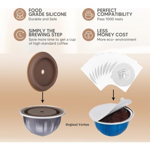 Stainless Steel Reusable Coffee capsule holder filter set Fit for Espresso Nespresso Vertuo capsules Vertuoline GCA1/Delonghi