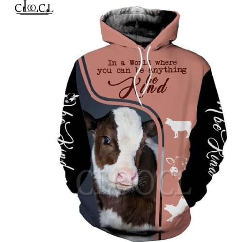 CLOOCL Arm Veterinarian Animal Cow 3D Print Hoodies Men Harajuku Fashion Hooded Sweatshirt Autumn Unisex Zipper Jacket
