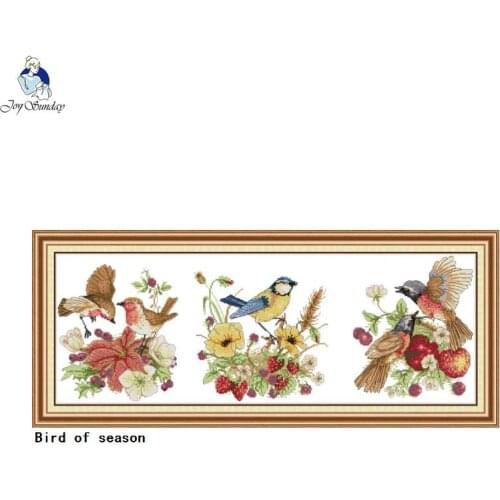 Bird of the season cross stitch kit 14ct 11ct count print canvas DIY flower and bird pattern cross stitch needlework embroidery
