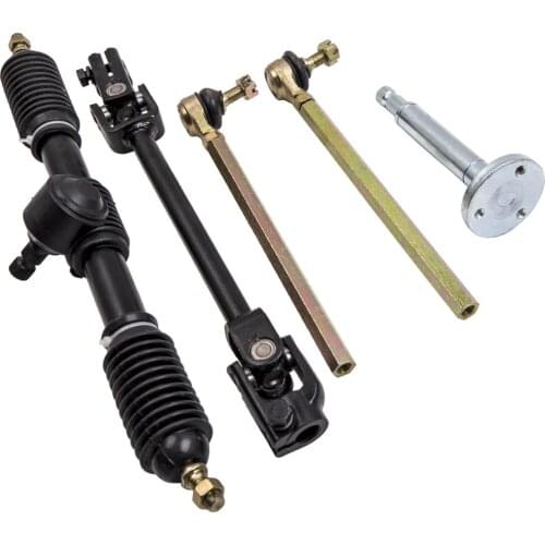 New Steering Wheel Parts Assembly 110cc Go Kart Tie Rod Rack Adjustable Shaft