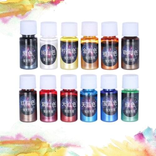 10ml Pearlescent Pigment Powder Rainbow UV Resin Epoxy Material For DIY Jewelry Pendant Making Crafts Accessories 12 Colors E56C