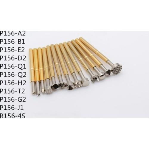 Brass Nickel-plated Fixture Spring Test Pin P156-A2 / B1 / E2 / D2 / Q1/ Q2 / H2 / T2 / G2 / J1 ICT Thimble Multimeter 2.4MM