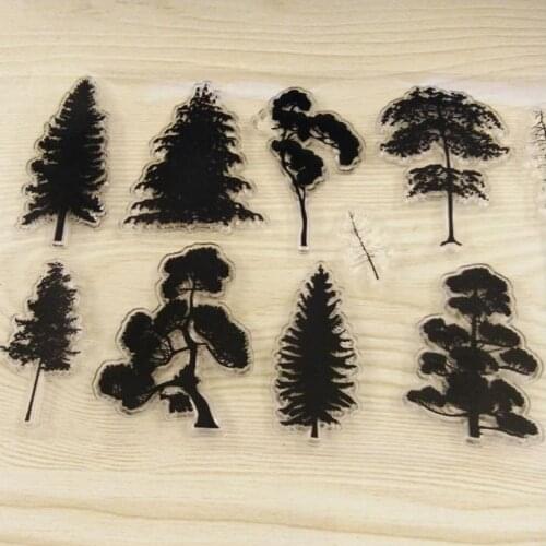 Lush Trees Transparent Clear Stamps for Clear Stamp DIY Scrapbooking Kids Decoration